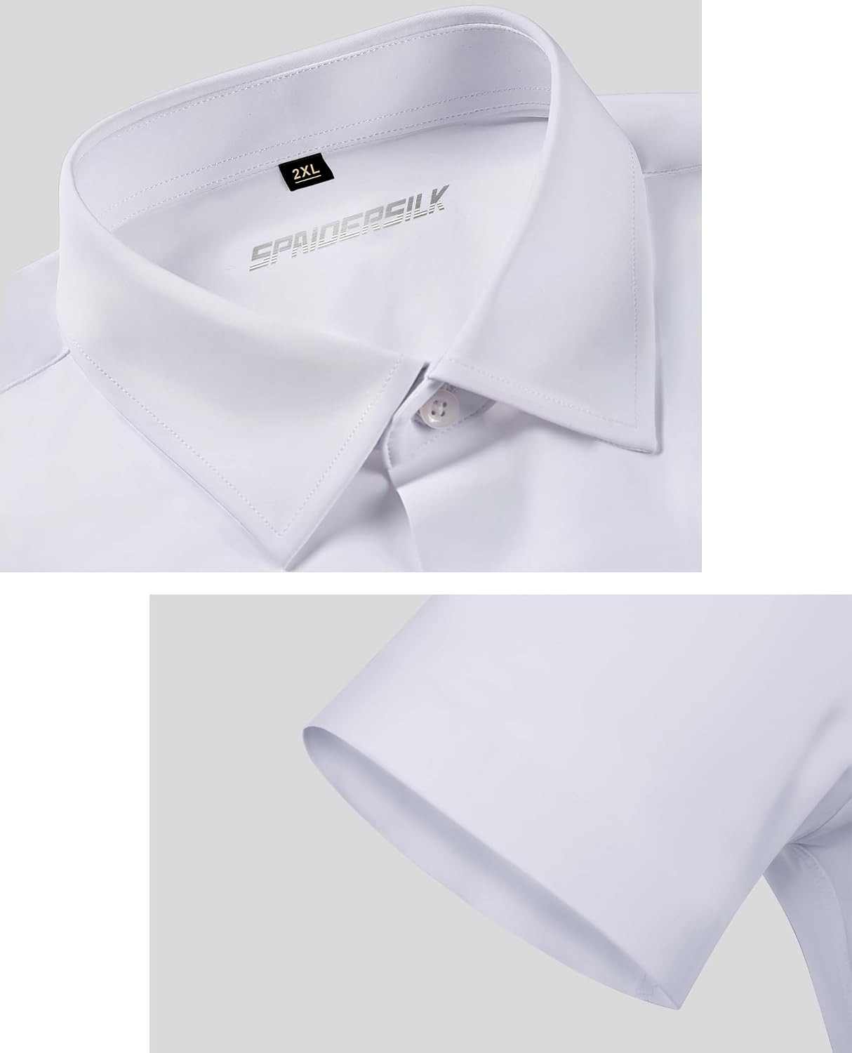 Lion Nardo Stretch Dress Shirts for Men Short Sleeve Slim Fit Casual Button Down Shirts Muscle Fit Men's Dress Shirts