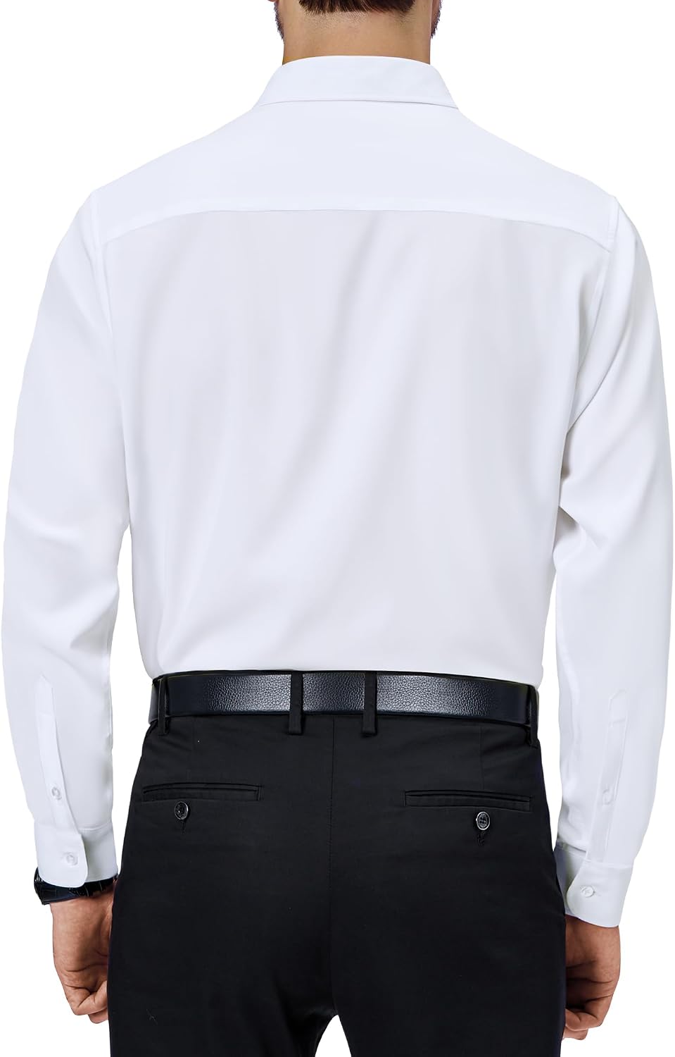 Alimens & Gentle Mens Dress Shirts 4-Way Stretch Long Sleeve Collared Casual Solid Wedding Dating Button Down Shirt