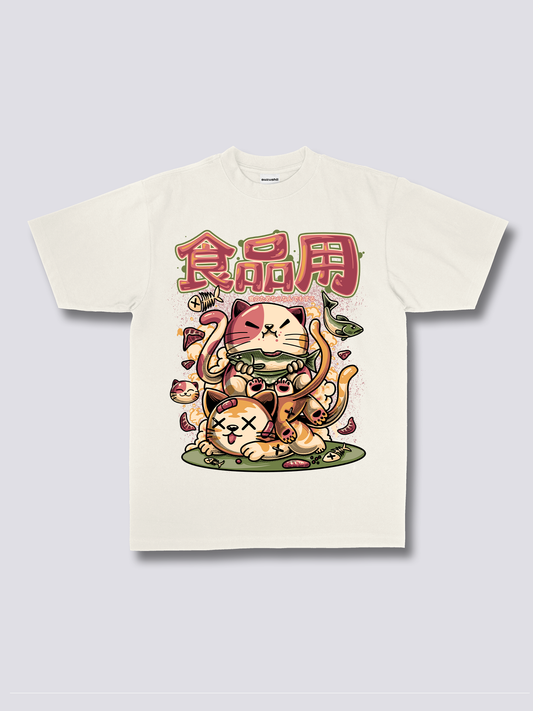 Front Print - Hungry Neko T-shirt