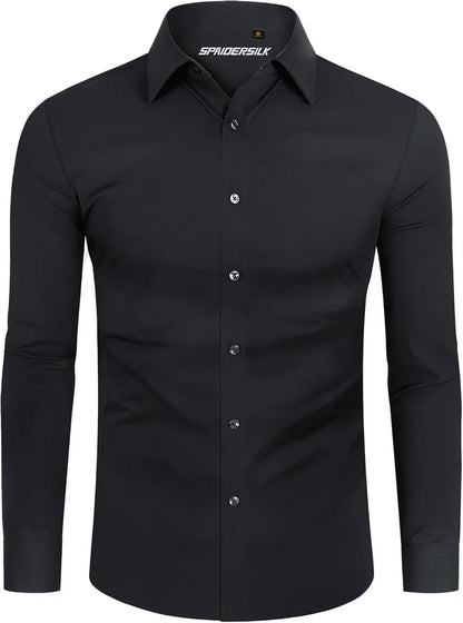 Stretch Mens Dress Shirts Long Sleeve Slim Fit Dress Shirts for Men Muscle Fit